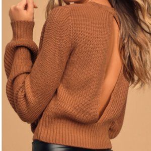 Knit Backless Cropped Sweater